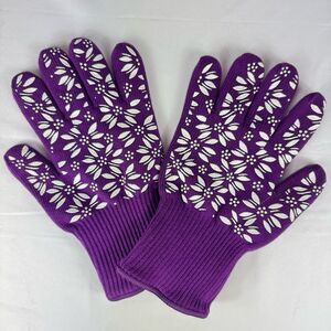 Temp-tations Purple Oven Safe Gloves with Silicone Accents